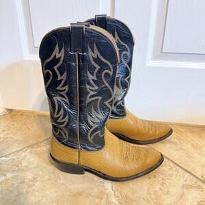 Nocona Cowboy Boots Tan Brown Leather Western Size 8.5 Men USA